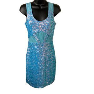 Spy WOMENS New With Tags Iridescent sequined dress turquoise